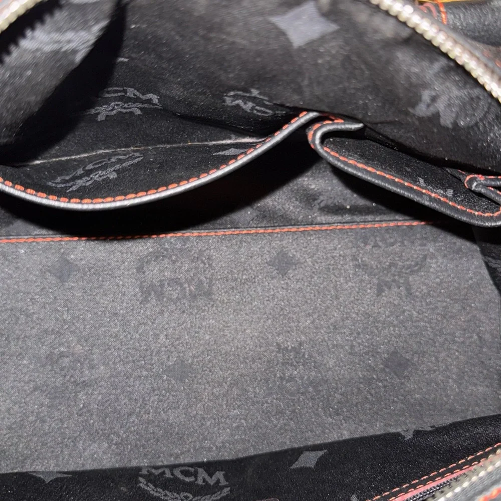 MCM Black Satchel with Red Accents 11x9 - Picture 6 of 14